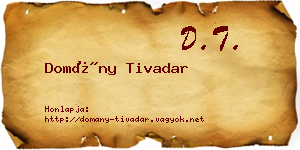 Domány Tivadar névjegykártya