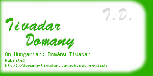 tivadar domany business card