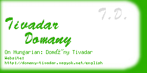 tivadar domany business card